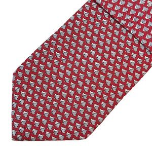 VINEYARD VINES Men's Ivy Leaf Motif Neck Tie • 100% Silk • red, gray • EUC‎